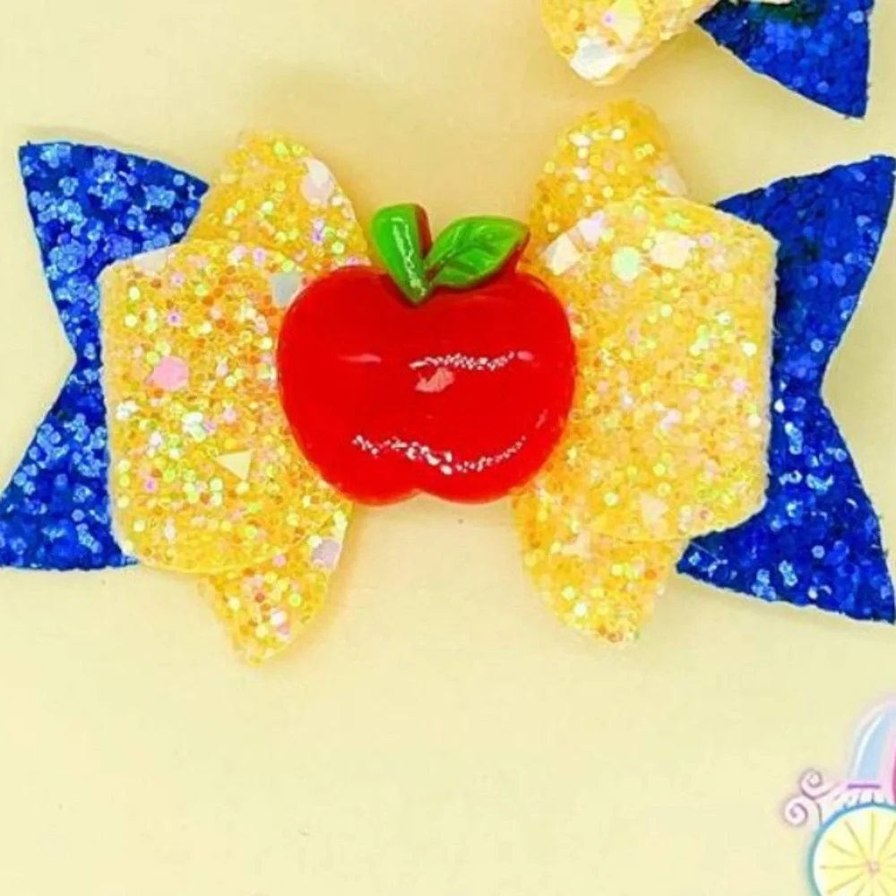 Snow White Blue and Yellow Bow